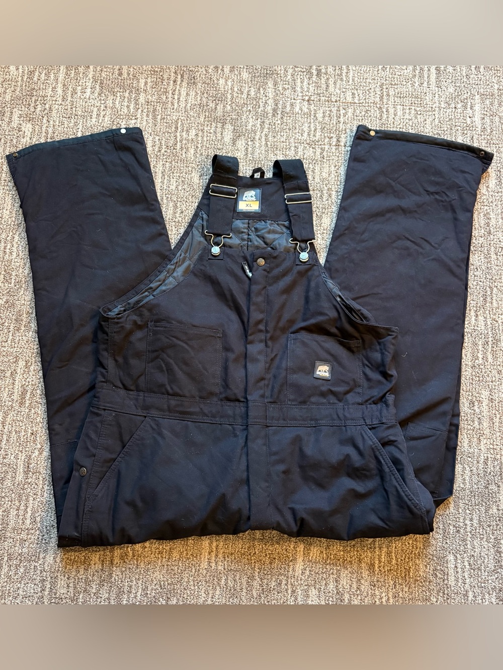 Berne men’s insulated black overalls coveralls size XL